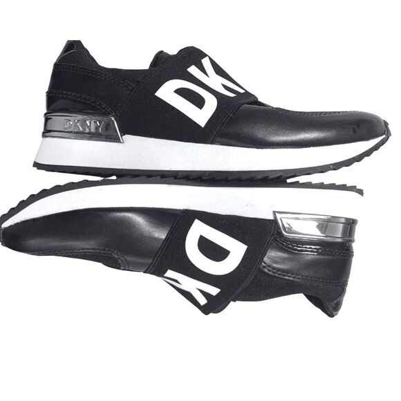 DKNY Women's Lightweight Slip On Comfort Sneaker Black and White Size 6S - Picture 2 of 6